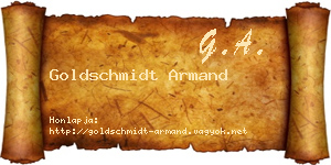 Goldschmidt Armand névjegykártya